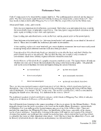 Performance Notes