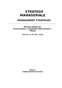 Strategii Manageriale Management Strategies