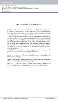 Ten Chapters in Turbulence Edited by Peter A