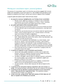 Writing Your Consultation Report: Practical Guidance
