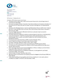 Advisory Services Examples of WTI Training Courses in Recent Years