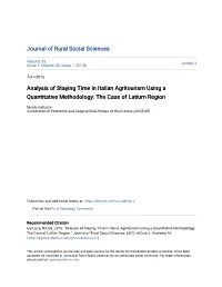 Analysis of Staying Time in Italian Agritourism Using a Quantitative Methodology: the Case of Latium Region
