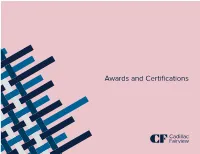 Awards and Certifications Awards and Recognition 1