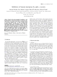 Inhibition of Human Matriptase by Eglin C Variants