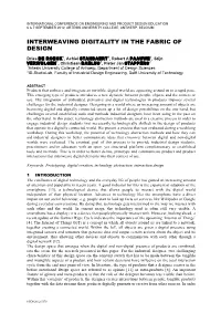 Interweaving Digitality in the Fabric of Design