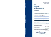 Journal of Orgonomy Journal of Orgo