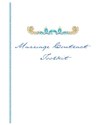 Marriage Contract Toolkit Table of Contents