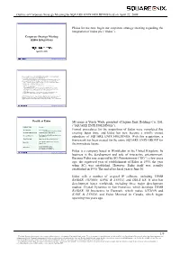 Outline of Corporate Strategy Meeting by SQUARE ENIX HOLDINGS Held on April 22, 2009