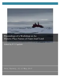 Proceedings of a Workshop on the Historic Place Names of Franz Josef Land