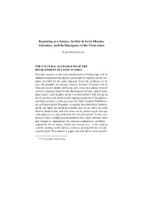 Reasoning As a Science, Its Role in Early Dharma Literature, and the Emergence of the Term Nyāya