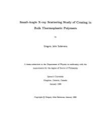 Small- Angle X-Ray Scattering Study of Crazing in Bulk Thermoplastic Polymers
