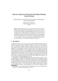 Software Architecture Patterns for Distributed Machine Control Systems