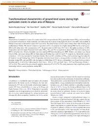 Transformational Characteristics of Ground-Level Ozone During High Particulate Events in Urban Area of Malaysia