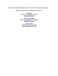1 the Social Foundations of Positivism: the Case of Late