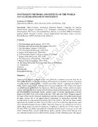 Nonviolent Methods and Effects of the World Nuclear Disarmament Movement - Lawrence S