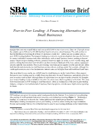 Peer-To-Peer Lending: a Financing Alternative for Small Businesses