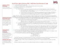 Postal Prescription Services (PPS) - Mail Order Quick Reference Guide Creating an Online 1