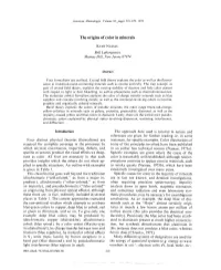 The Origins of Color in Minerals Four Distinct Physical Theories