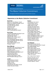 Waste Collection Commitment Signatories