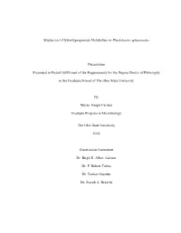 1 Studies on 3-Hydroxypropionate Metabolism in Rhodobacter