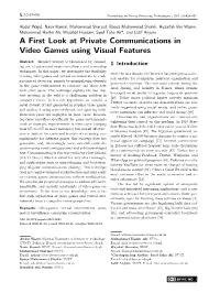A First Look at Private Communications in Video Games Using Visual Features