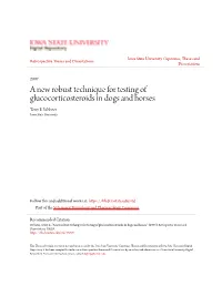 A New Robust Technique for Testing of Glucocorticosteroids in Dogs and Horses Terry E