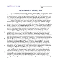 Advanced Critical Reading - Salt
