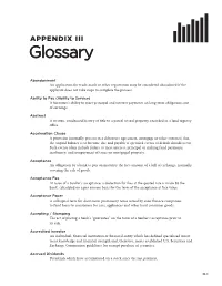 Appendix III. Glossary