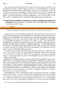 Creating Modern Probability. Its Mathematics, Physics and Philosophy in Historical Perspective