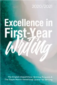 Excellence in First-Year Writing 2020/2021
