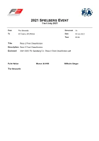 Final Classification Description Race 2 Final Classification Enclosed 2021 DOC 75- Spielberg F3 - Race 2 Final Classification.Pdf
