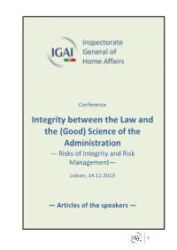 Integrity Between the Law and the (Good) Science of the Administration — Risks of Integrity and Risk Management—
