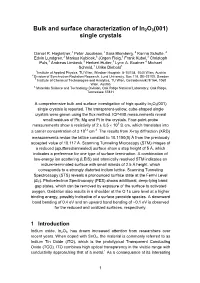 New Findings for the Surface Properties of Indium Oxide Single Crystals
