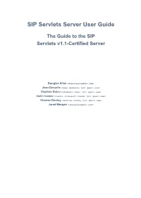 SIP Servlets Server User Guide