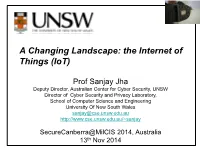 A Changing Landscape: the Internet of Things (Iot)