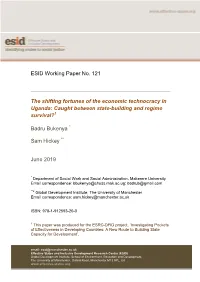 ESID Working Paper No. 121 the Shifting Fortunes of the Economic