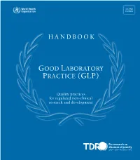 Handbook Good Laboratory Practice (Glp)