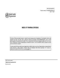 Index of Pharmacopoeias
