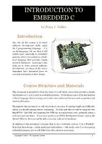 Introduction to Embedded C