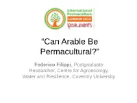 "Investigating the Potential of Applying Permaculture Principles to UK