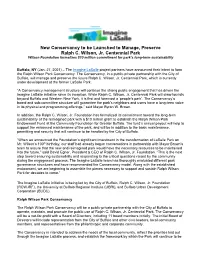 New Conservancy to Be Launched to Manage, Preserve Ralph C. Wilson, Jr