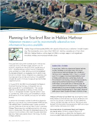 Planning for Sea-Level Rise in Halifax Harbour Adaptation Measures Can Be Incrementally Adjusted As New Information Becomes Available