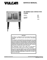 Sg Series Gas Convection Ovens