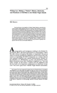 And Paradoxes of Self-Rule in the British Vugin Islands