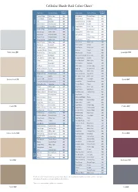 Cellular Shade Rail Color Chart*