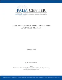Gays in Foreign Militaries 2010: a Global Primer