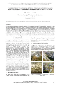 Possibilities of Processing Archival Photogrammetric Images Captured by Rollei 6006 Metric Camera Using Current Method