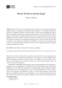 Divine Wrath in Ancient Egypt