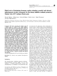 High Levels of Luteinizing Hormone Analog Stimulate Gonadal