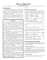 How to Judge Beer Thomas Barnes C
